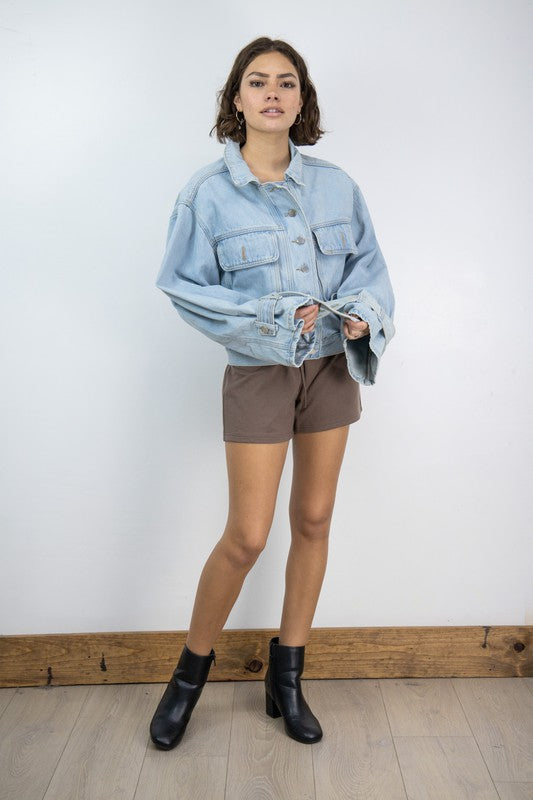 Denim Jacket with Ties