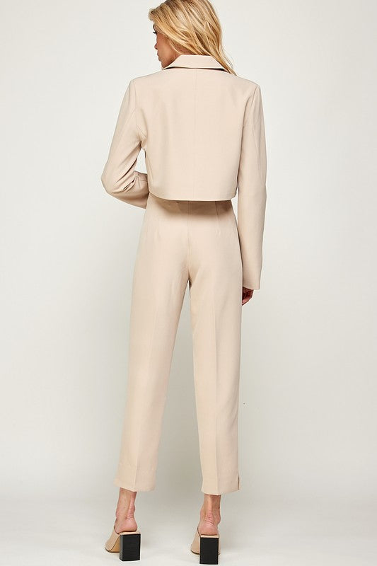 High waisted beige dress pants