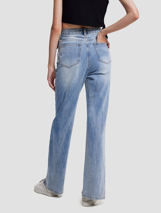 High Waist Split Jeans