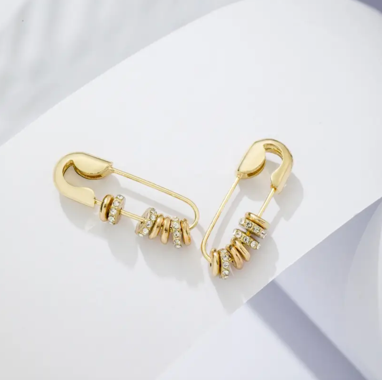safety pin earrings with beads