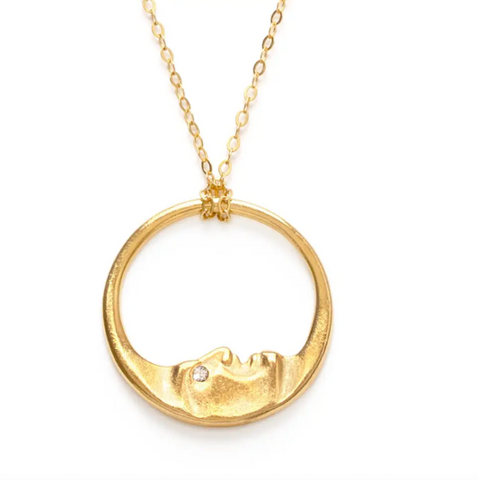 la lune moon gold neckalce