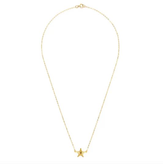gold star necklace on thin chain