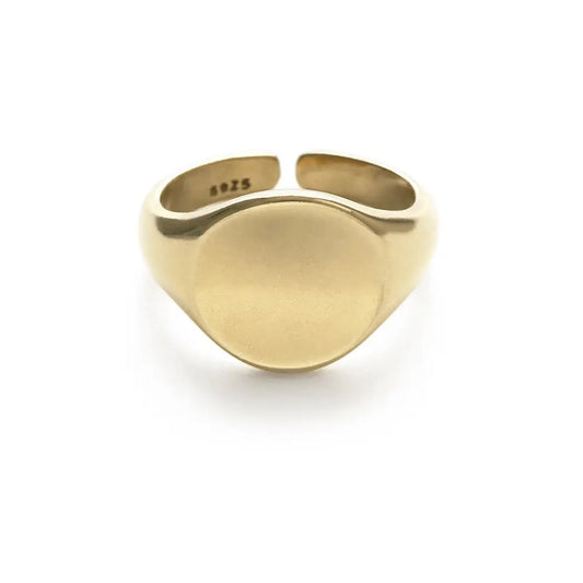 gold adjustable signet ring