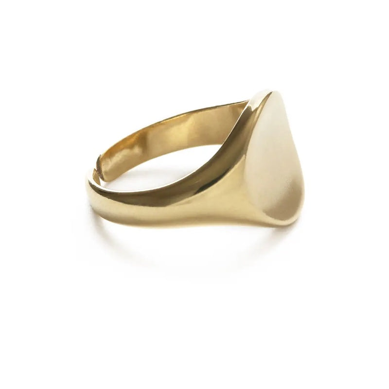 gold adjustable signet ring