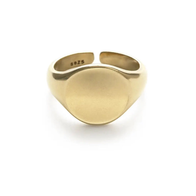 gold adjustable signet ring